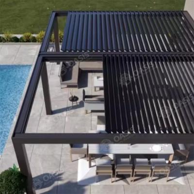 Chine Panneau de toiture en aluminium étanche sur terrasse, sur mesure, toiture motorisée en aluminium, pergola pour demeures à vendre