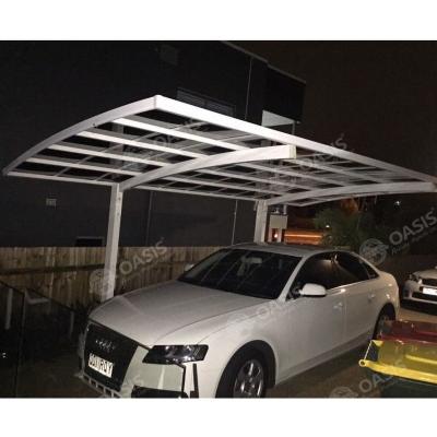 China Wide Beam Sunshade Garden Carports Aluminium And Polycarbonate Snow Resistance for sale