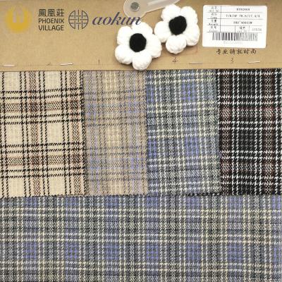 China New Design Classic Check Pattern Breathable Yarn Dyed Knit Casue Fabric Outwear Fabric Jacquard Ponte for sale