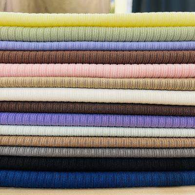 China Good Quality Popular Colorful Stretch Drape Effect Polyester Spandex Rib Knit Fabric For Outwear Garments“ for sale