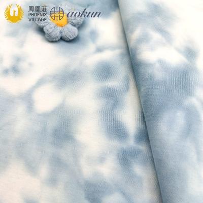 China Stretch Tie Dye Rayon Cotton Spandex Warp Stretch Fabric For Outwear Casual Fabric for sale