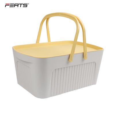 China Stocked FERTS PP Rectangular Portable Basket For Picnic / Shopping for sale