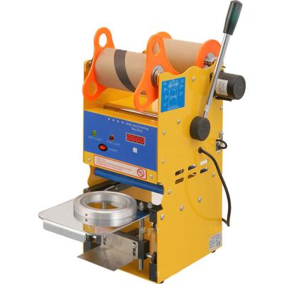 China Food Digital Manual / Semi-automatic Plastic Milk Tea Cup Cover Sealing Machine for sale