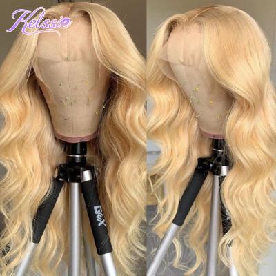 China Wholesale 613 Blonde 613 Lace Front Wig 150% Density Russian Remy Brazilian Human Hair Natural Blonde Silky Straight Wave Pre Plucked With Baby Hair for sale