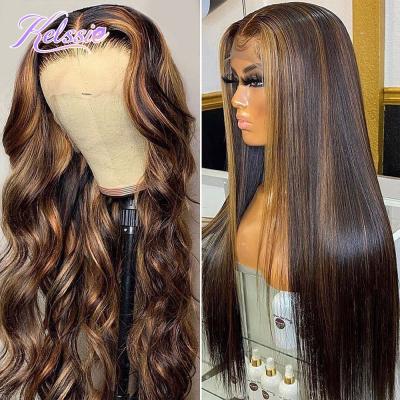 China ST/BW/LW/DW/CW/KCW Full Lace Human Hair Wig Body Wave 150% Density Handmade Natural Raw Virgin Indian Hair WI 6A P4/27 For Women color for sale