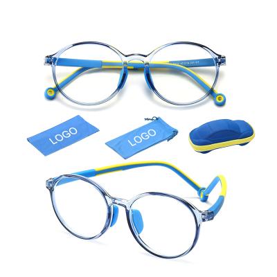 China Anti Ray DCOPTICAL Big Blue Oval Round Eyewear Super Soft Anti Blue Glasses Computer Glasses Boys Girls Eyewear for sale