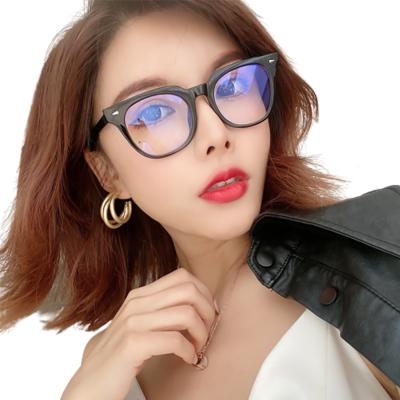 China Anti Ray Blue 2021 2022 Fashion Flat Top Women TR90 Anti Blue Light Glasses Oversized Female Trendy Computer Glasses For Lady for sale