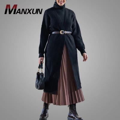 China Turkish Women's Front Kimono Cardigan Islamic Woman Cotton Open Design Latest Clothing Solid Color Adjustable Belt For Woman for sale