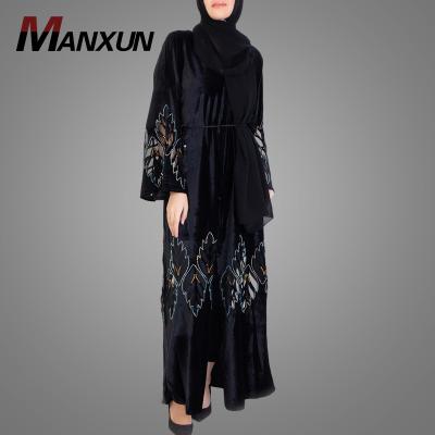 China Shiny Pret Vibraphone Manxun VELVET Elegant Abaya Dress Featuring Stones Kaftan Dubai Cardigan Arabic Kimono Women Islamic Clothing for sale