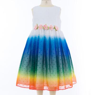 China Wholesale Rainbow Girls' Anti-wrinkle Finalz Polyester Sleeveless Dresses for sale