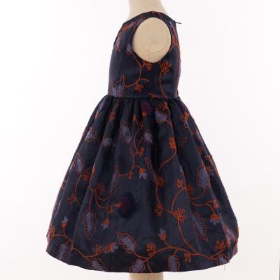 China Ultimate Anti-wrinkle Summer Fashionable Girls Dresses Black Print Retro Dress for sale