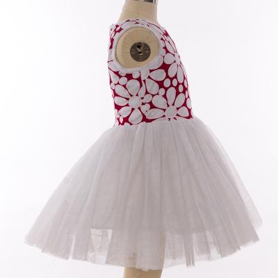 China Wholesale Anti-Wrinkle Finalz Red And White Cotton Tulle Baby Sequined Sleeveless Dresses for sale