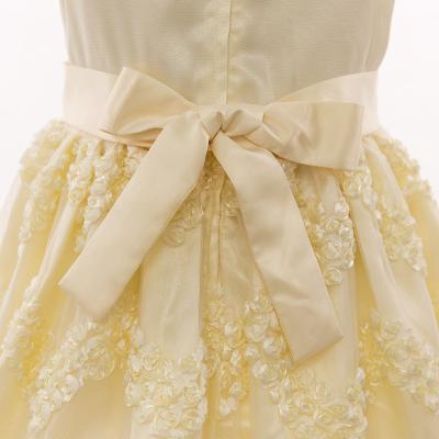 China Wholesale Yellow Anti-wrinkle Finalz Polyester Kids Sleeveless Dresses For Girls for sale