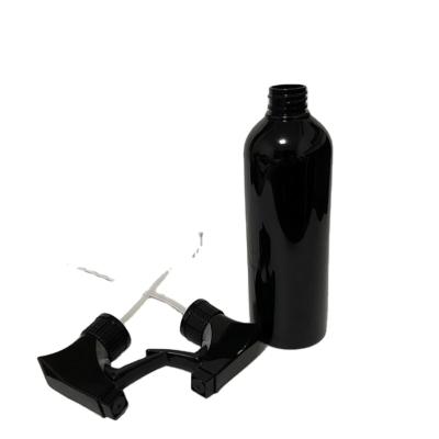 China Black Trigger Bottle Black 500ml 16Oz HDPE Black Plastic Flat Household Trigger Spray Cleaning Spray Bottle zu verkaufen