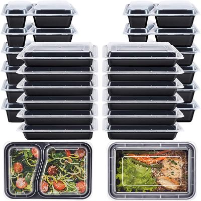 중국 2 compartments food storage container Meal prep food container Takeaway food container 판매용