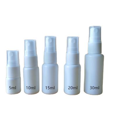 China 5ml 10ml 15ml 20ml 30ml 50ml 60ml l HDPE Empty Plastic White fine mist Spray Bottle for sale