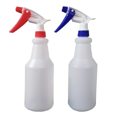 China HS100010 32oz Trigger Spray Bottle Plastic HDPE Detergent Round Silkscreen Printed Pump for sale