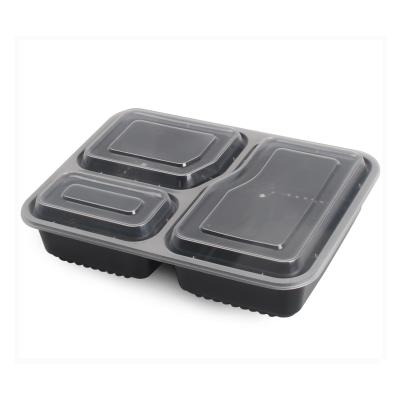 China 3 Compartment Plastic divided plastic food containers Food Storage Containers with lids Te koop