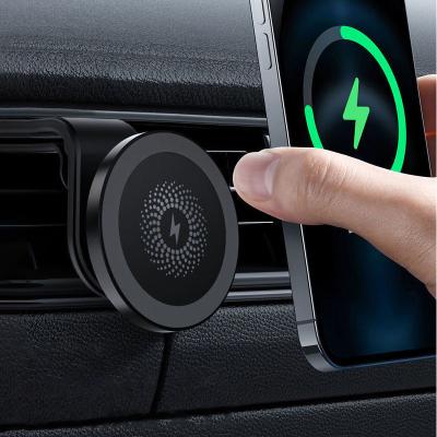 China 10W 15W 5V 2A Portable Fast Magnetic Wireless Car Charger Factory Price Magnetic Car Phone Charging Magnetic Charger for sale