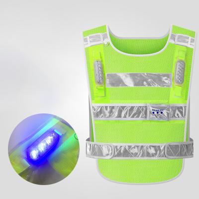 China High Multifunctional Recharge Safety Obvious Customized Reflective Vest Led Flashing Light Safety Led Vest for sale