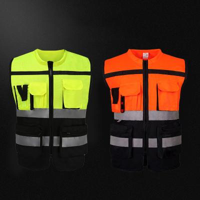 China Visible High RTS Customized Logo Work Safety Vest Construction Personnel Reflective Safety Clothing Manager Reflect Safety Vest for sale