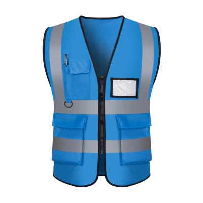 China Worksite High Visible High Quality 120gsm Polyester Customize Logo Best Price Multi Pockets Cheap High Visibility Safety Reflective Vest for sale