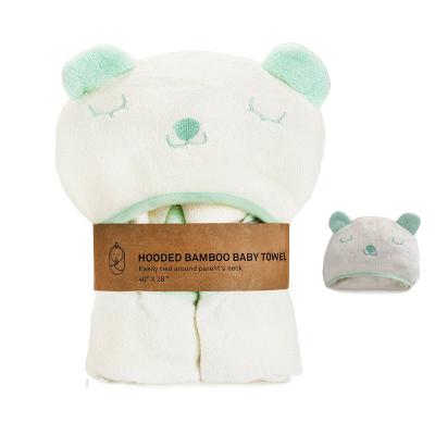 China Disposable hot sale customize hooded bamboo baby towel /bath towel with embroidery for sale