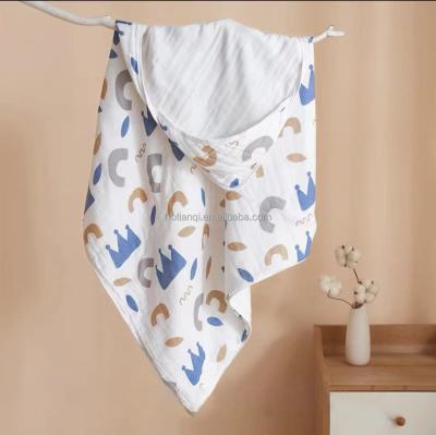 China Infant Soft Cotton QUICK DRY 6 Layers Muslin Gauze Towel Cartoon Baby Stuff for Hooded Bath Towels Bath Towel Covering Newborn Baby Hooded for sale