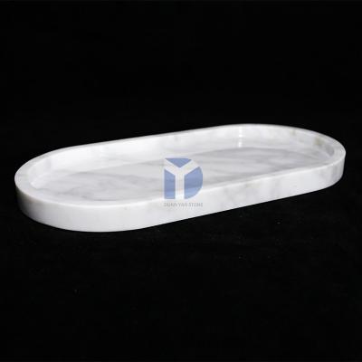 China Viable New Color Natural Marble Round Shape Unique Tray Cake Cokkies Display Hotel Home Decoration for sale