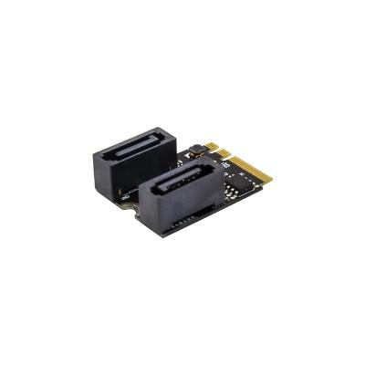 China NON-RAID SATA III 6gb/s Expansion Card 2 Ports to M.2 A+E Key 22x30mm JMB582 for sale