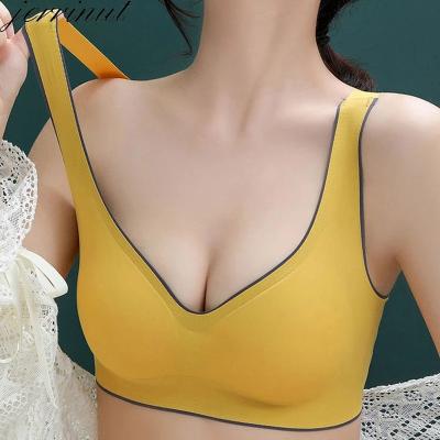 China Dropshipping Seamless Latex Sports Bra Lift Up Bra Seamless Bra Invest for Women Relieve Gathers Protection Cooling Shockproof Underwear for sale