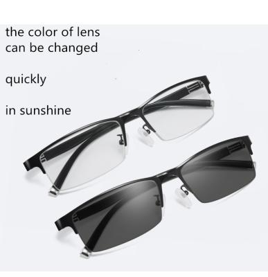 China TR90 Metal Clear Light Blue Anti Glass Men Glasses Can Change Color Sun l Photochromic Blue Light Blocking Glass Sunglasses for sale