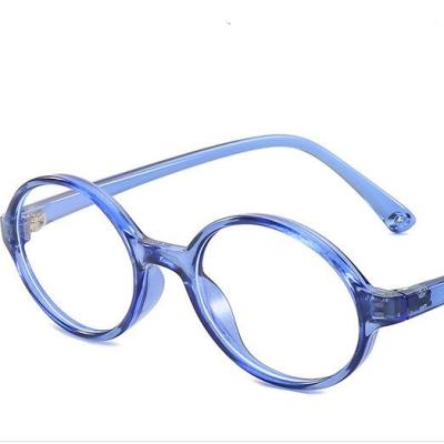 China Polycarbonate TR90 Glass Anti Blue Light Classic Style Oval Glass For 3-12 Years Kids Play Glasses Anti Blue Light for sale