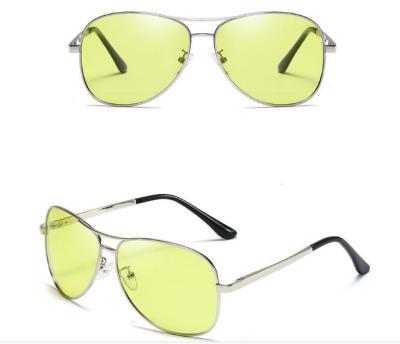 China Fashion sunglasses china sunglasses vendor photochromic vintage polarized metal sunglasses for summer with yellow lens change to gray for sale