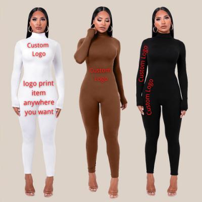 China Autumn Custom Logo QUICK DRY Plus Size Solid Color Casual Jumpsuits Long Sleeve Pants Fall Overalls for sale