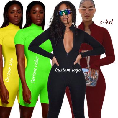 China Custom Logo Jumpsuit Women Trending One Piece Overalls Bodycon QUICK DRY Female Wholesale Clothing Overalls for sale