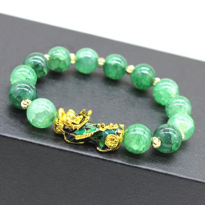 China Environmentally Imitation Jade Stone Beads Color Changing Charm Feng Shui Pixiu Bracelet Jewelry Wholesale Friendly Feng Shui Women Men for sale