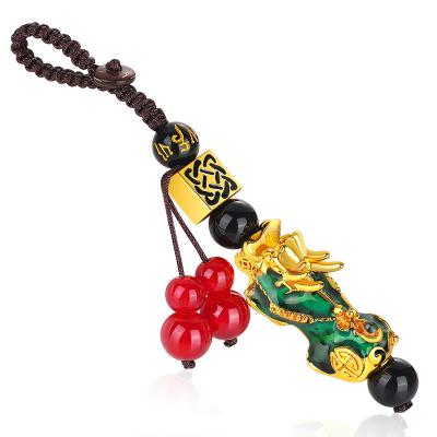 China Feng Shui Feng Shui Piyao Key Chain Charm Fashion Environmentally Friendly Temperature Changing Pixiu Key Chain For Women Men for sale