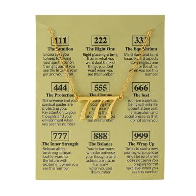 China Environmentally Friendly Fashionable High Quality 18K Gold Plated 111-999 Copper Lucky Angel Number Necklace Jewelry For Women Pendant for sale