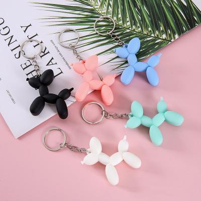 China Hot Selling Environmentally Friendly Fashion Ladies Bag Mini PVC Women Accessories Cute Balloon Dog Key Chain For Gift for sale