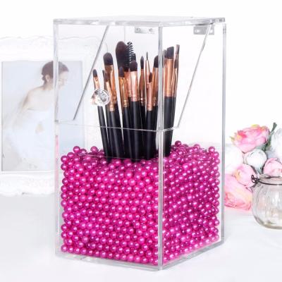 China On Shelf/Desk Acrylic Lipstick Holder Table Acrylic Cosmetic Organizer Box For Makeup for sale