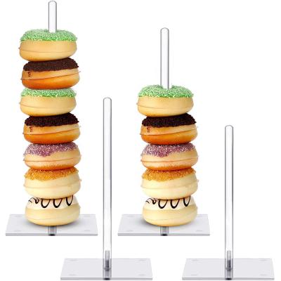 China Classic Clear Acrylic Doughnuts Holder Bagels Stand Donut Dessert Stand Table For Wedding Birthday Party for sale