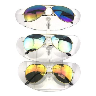 China New Style Eco-friendly 3 Layer Clear Acrylic Sunglasses Stand Display Sunglasses Show Rack for sale