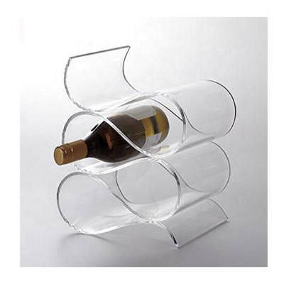 China On Shelf Counter Table Wholesale 4 Bottles Red Wine Acrylic Display Acrylic Wine Bottle Display Holders for sale