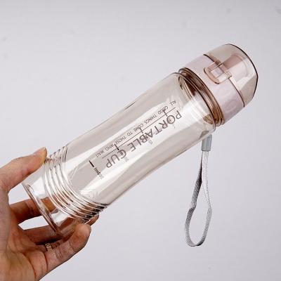 China Double Wall Transparent Plastic Water Bottle Cost Effective Viable No Straw for sale