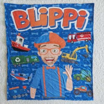 China Boutique Nondisposable High Quality Super Soft Kids Blanket Cartoon People Blippi Print Baby Blanket for sale