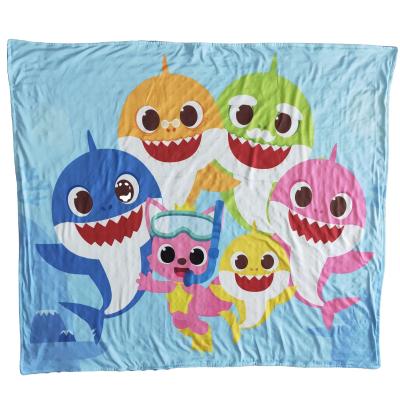 China Nondisposable Wholesale Nondisposable Boutique Kids Clothing Super Soft Material Sharks Print High Quality Baby-shark Blankets for sale