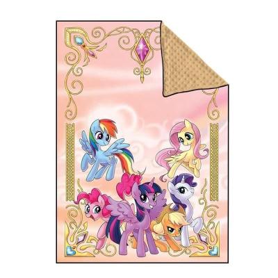 China Cute Kids Little Pony Pattern Soft Plush Cartoon Blanket Wholesale Nondisposable for sale