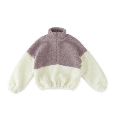 China New Winter Fleece Plus Size Color Sweater Children Sweater Kids Girl Warm Spliced ​​Tops for sale