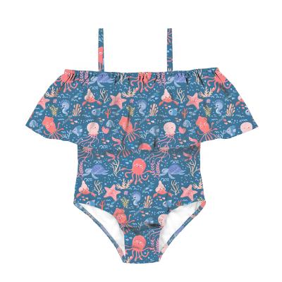 China Floral Ruffle Baby One Piece Swimsuit Infant Waist Bikini Beach Newborn Plus Toddler Bathing Swimwear Set for sale